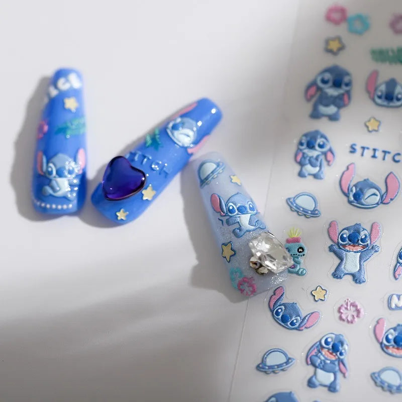 Disney Princess Cartoon 5D Nail Stickers Nail Art Decoration Frozen Snow White Nail Art Stickers Nail Supplies