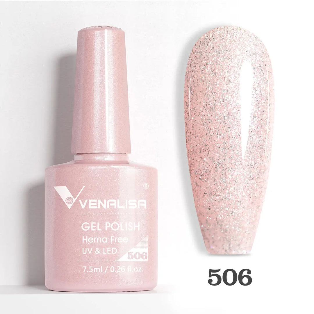 Venalisa HEMA TPO FREE Nail Gel Polish Glitter Gorgeous Full Coverage Soak Off UV LED French Nail Jelly Pink Nude Collection