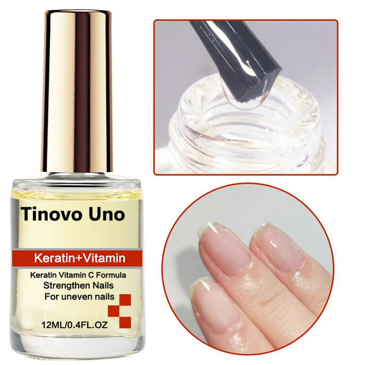 Tinovo Uno Keratin Coconut Nail Strengthening Oil Nail Art Treatment Care Nail Growth Cuticle Oil 12ML Vitamin C Enriched Polish
