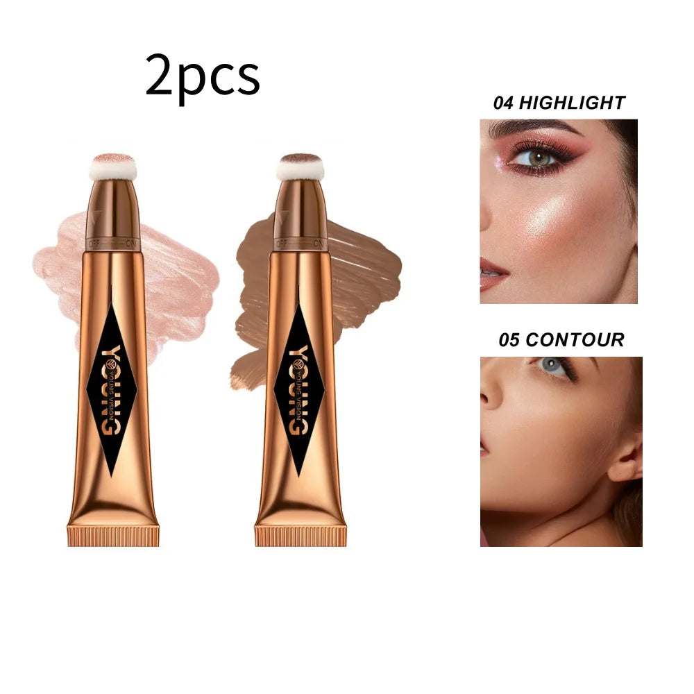 YOUNG VISION air cushion, powder blusher, high gloss stick, makeup liquid, rouge, 6 colors optional