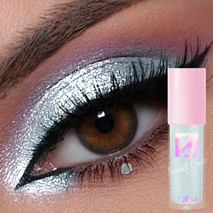 1pc Glitter Metallic Waterproof Liquid Eyeshadow Long-Lasting & Smudge-Proof Blue Pink Purple Korean Makeup Eye Shadow Cosmetics