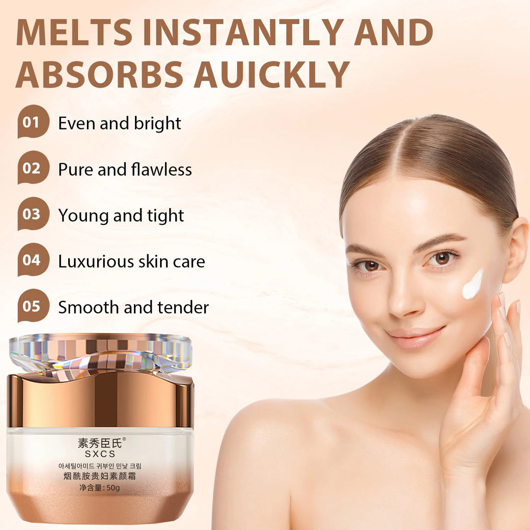 Lady Makeup Cream，Nicotinamide Vitamin C Plain Face Cream, Nicotinamide Cream for Face, Multifunctional Hydrating Makeup Cream