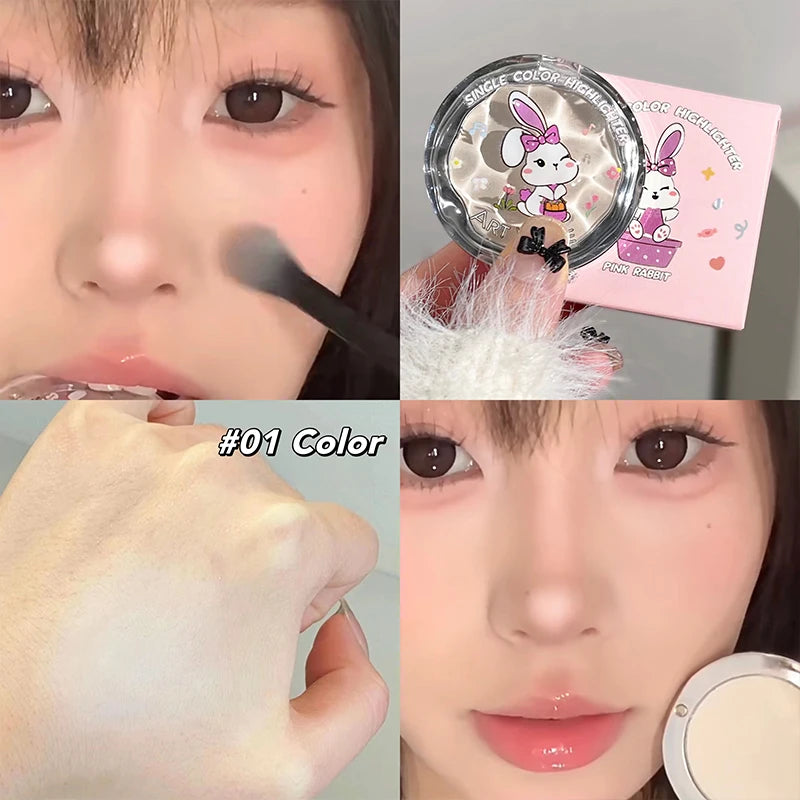 ART VALUE Face Highlighter Palette Matte Contour Concealer Brightening Beige Highlights Eyes Lying Silkworm Powder Makeup Beauty