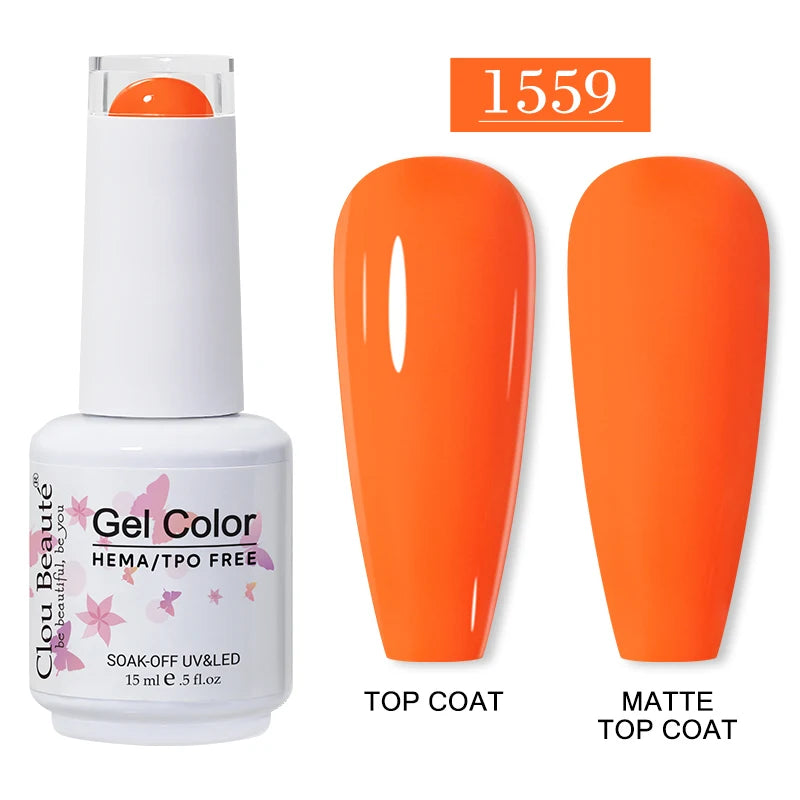 Clou Beaute 15ml HEMA TPO FREE Gel Nail Polish Vernis Semi Permanent UV Nail Art Varnish Lakiery Hybrydowe Manicure Gel Polish