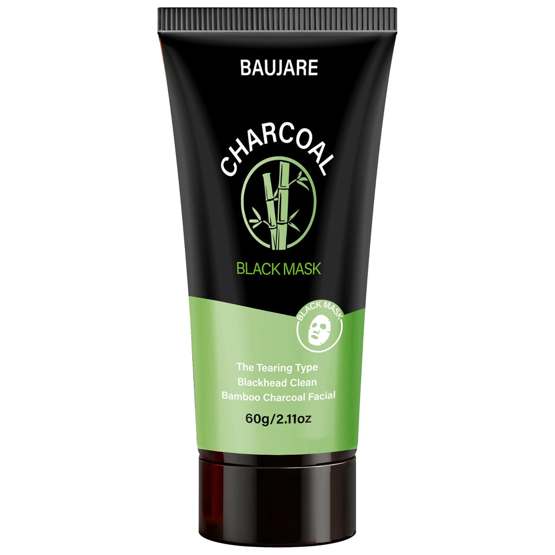 Charcoal Black Mask (Tearing Type): Bamboo Charcoal, Cleans Blackheads/Pores, Leaves Skin Smooth & Delicate