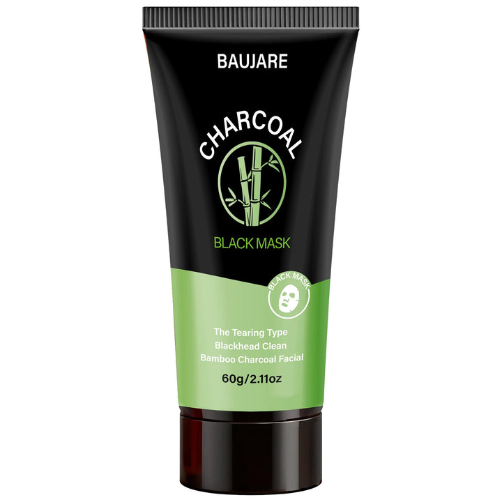 Charcoal Black Mask (Tearing Type): Bamboo Charcoal, Cleans Blackheads/Pores, Leaves Skin Smooth & Delicate