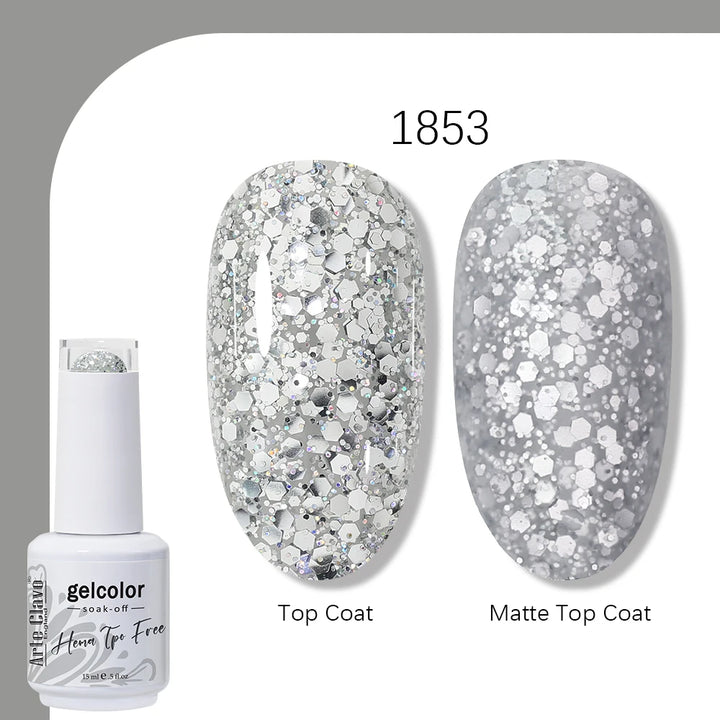 Arte Clavo Solid Color Gel Nail Polish 15ml Soak Off UV LED Gel Semi-Permanent Glitter Polish For Manicure Nail Art Salon Gel