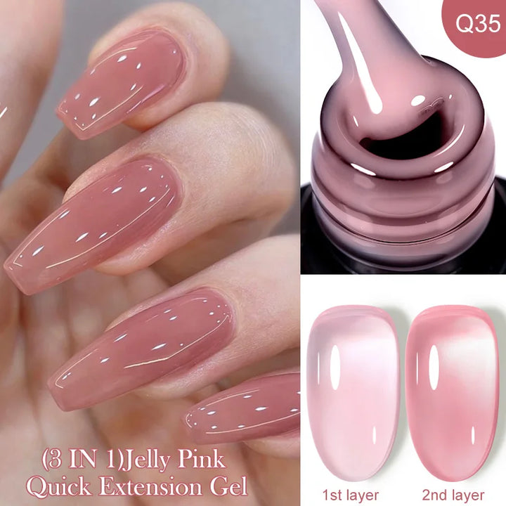 LILYCUTE 15ML Quick Extension Gel Nail Polish Nude Milk White Color Finger Prolong Acrylic Crystal Construction Hard Gel Varnish