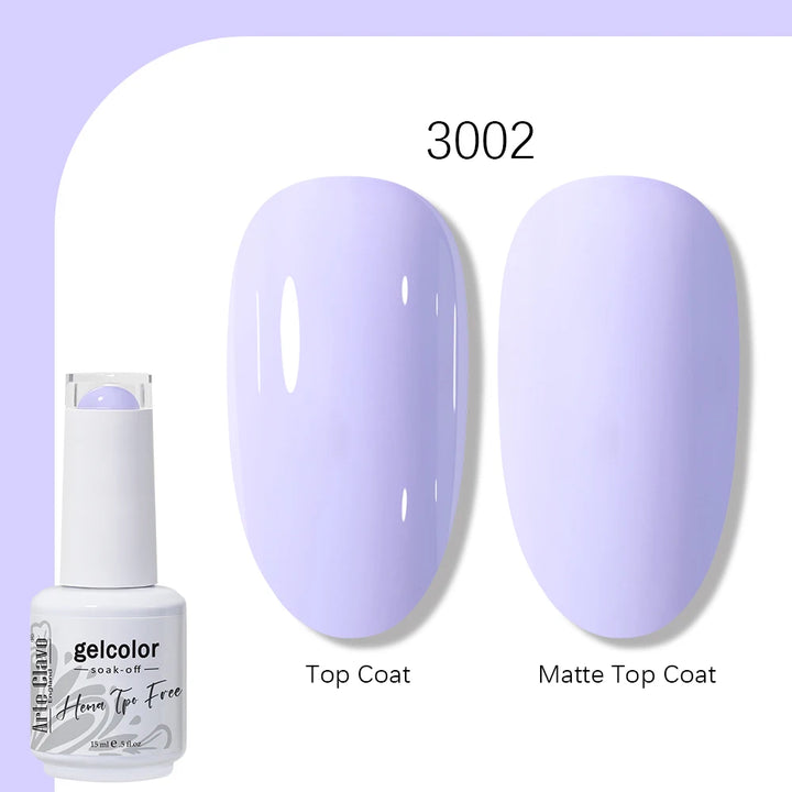 Arte Clavo Solid Color Gel Nail Polish 15ml Soak Off UV LED Gel Semi-Permanent Glitter Polish For Manicure Nail Art Salon Gel