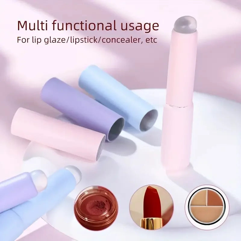 New color silicone lip brush with cover is suitable for concealer mouth blush dye brush, seamless mini portable cosmetic brush