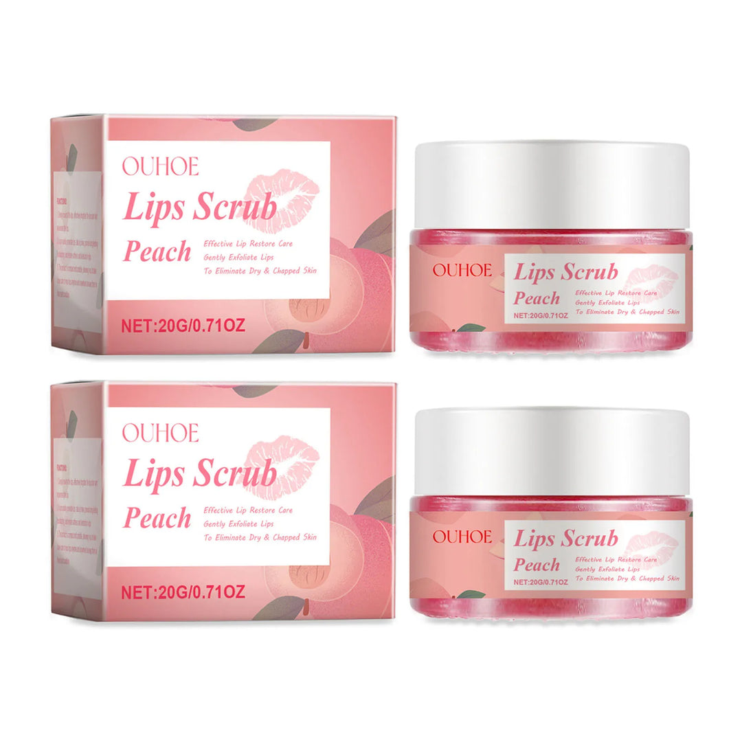 Peach Brightening Lip Scrub Exfoliating Pink Plumper Moisturize Smooth Skin Repair Lighten Fine Line Dead Skin Remover Lip Scrub