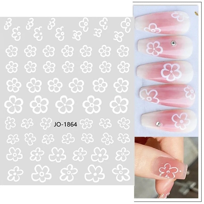Nail Art Stickers Woman Girl Sexy Sticker Body Press on Nail Slider Black White Decal Decoration Nail Design Accessories Wraps