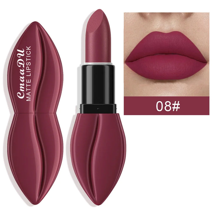 Rose Purple Matte Lipsticks Waterproof Velvet Nude Lipstick Sexy Red Lip Stick Pigment Makeup Pink Lip Gloss Long Lasting Makeup