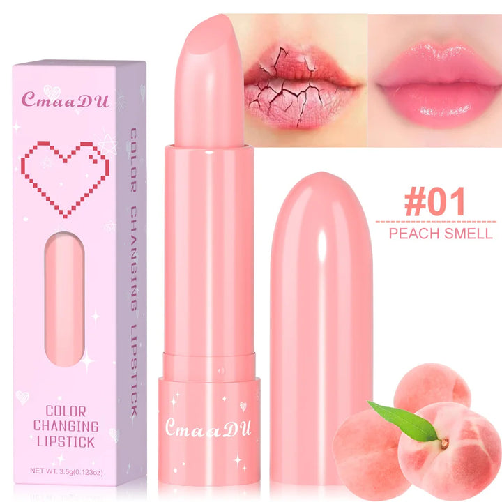 CmaaDu 6 Color Shine Changing Lipstick Waterproof Tinted Lip Balm Fruit Infused Nourishing Glow For Moisturizing Lip Care