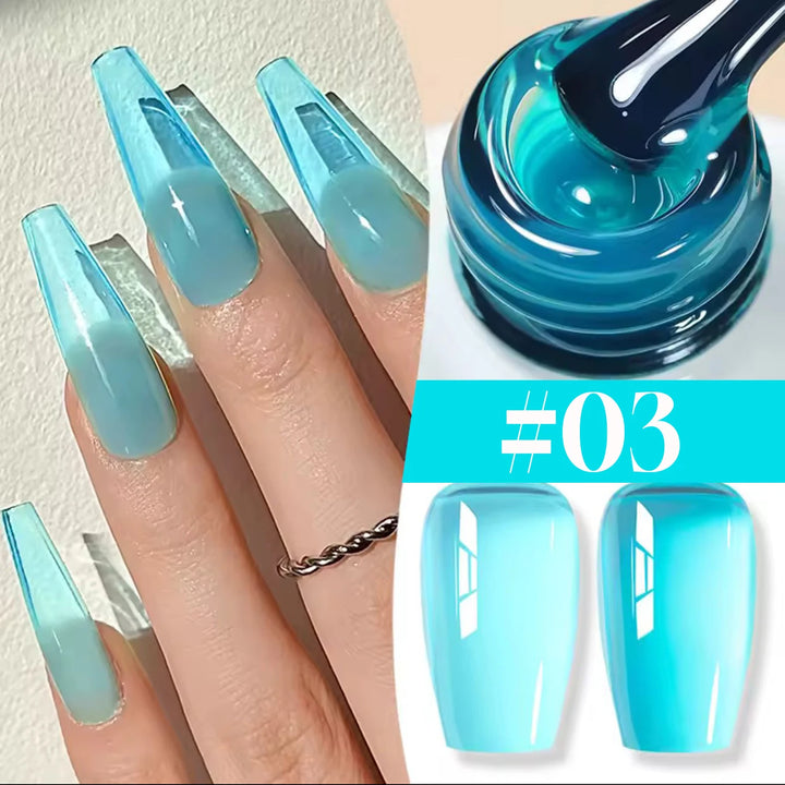 10ml 1-8pcs Milky White Quick Extension Gel Nail Polish Nude Construct Hard Semi Permanent Acrylic Extension Nail Art Varnish