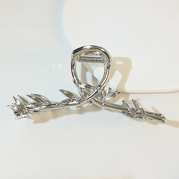 Korean Style Gold Silver Color Big Metal Bamboo Geometric Hair Claw for Women Accessories Crab Clamp Clip Headwear Jewelry