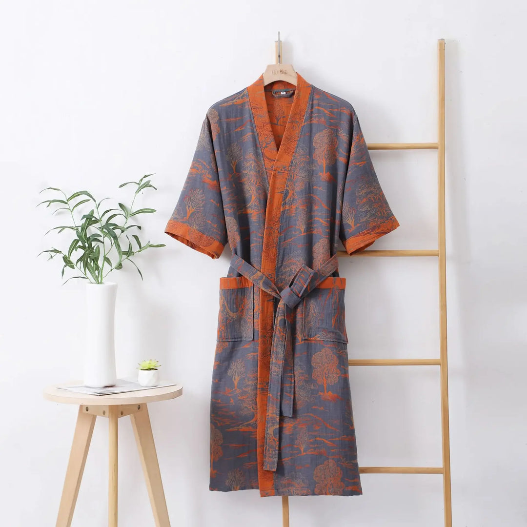 Cotton Printed Women's Bathrobe for Spring and Autumn Pajamas Home Clothing Multi Colors Quick Drying Bathrobes Female