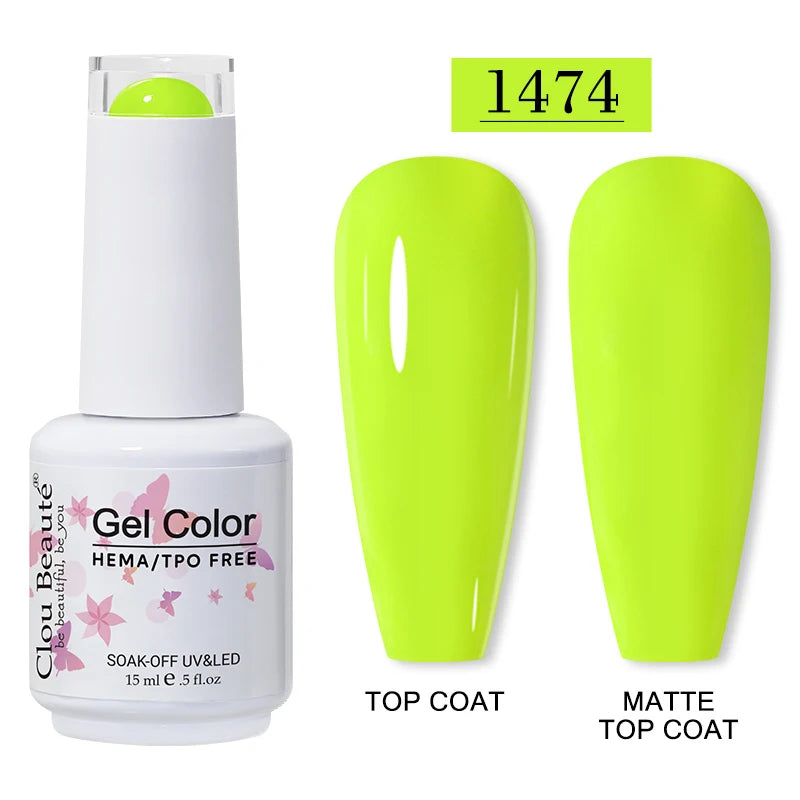 Clou Beaute 15ml HEMA TPO FREE Gel Nail Polish Vernis Semi Permanent UV Nail Art Varnish Lakiery Hybrydowe Manicure Gel Polish