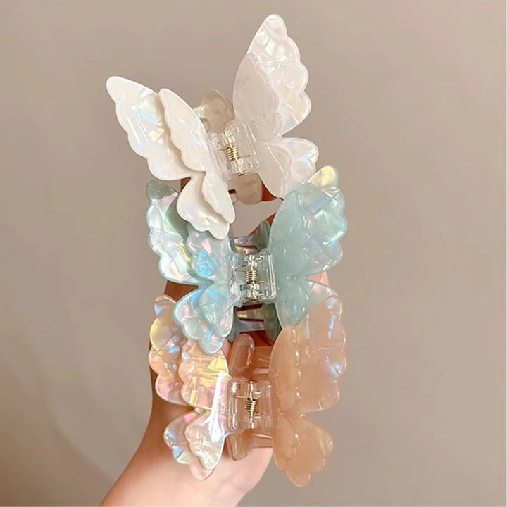 New Fairy Acetate Butterfly Claw Clip Female Elegant Colorful Bow Crab Shark Hair Clips Hairpins For Women Girl Hair Accessories
