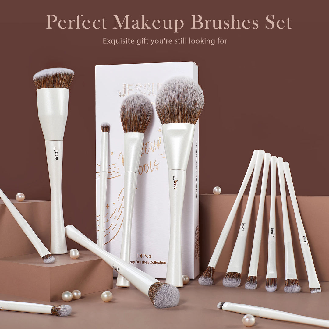 Jessup Makeup Brushes Set,4-14pcs Make up Brushes,Premium Synthetic Foundation Concealer Powder Eyeshadow Blending Brush T343
