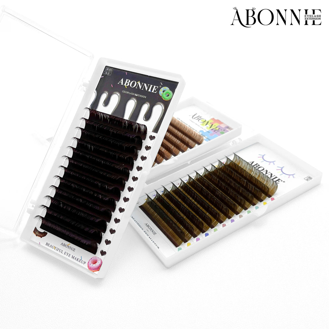 Abonnie Brown Individual Eyelashes Extension All Size Lashes Colorful Premium Classic Lashes