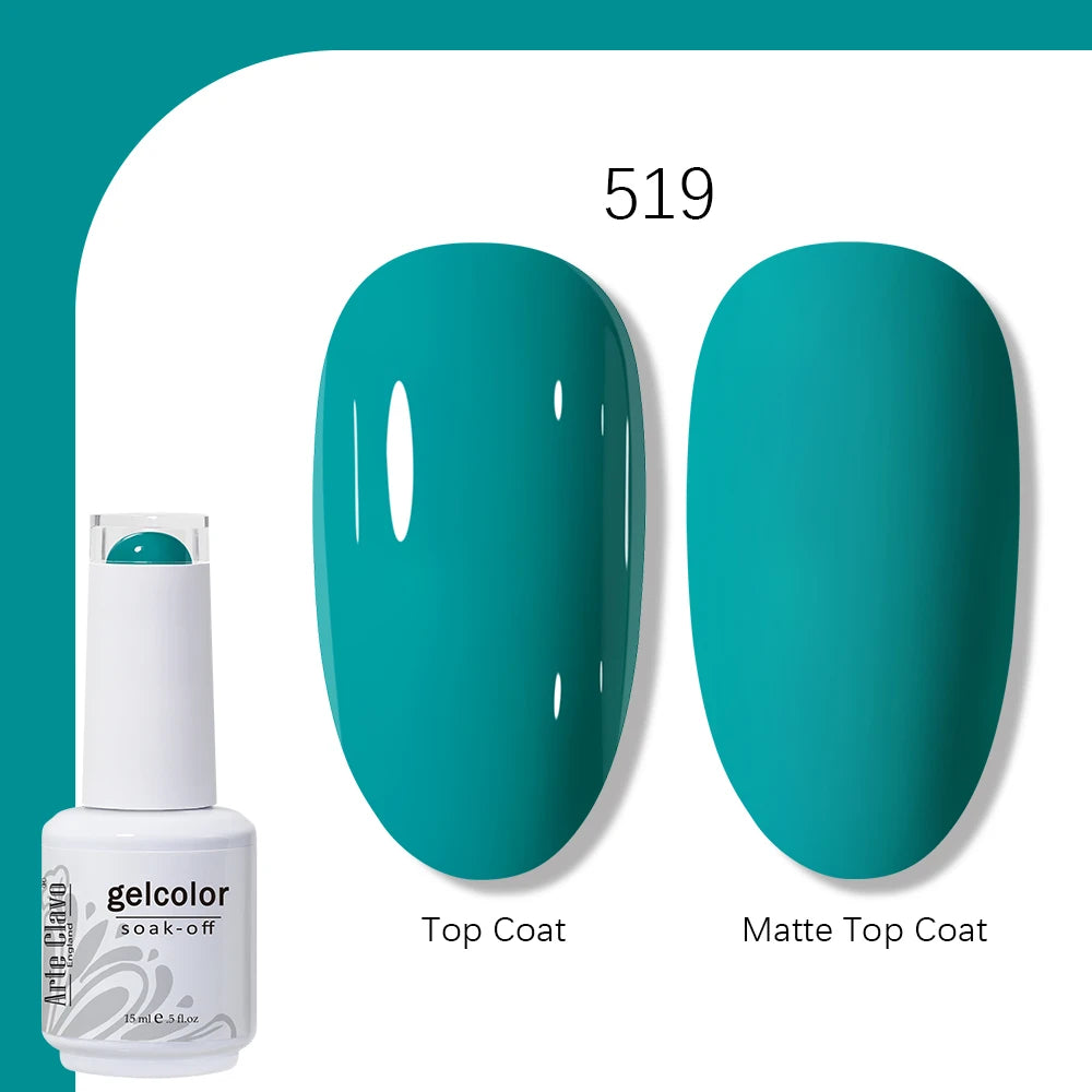 Arte Clavo Solid Color Gel Nail Polish 15ml Soak Off UV LED Gel Semi-Permanent Glitter Polish For Manicure Nail Art Salon Gel
