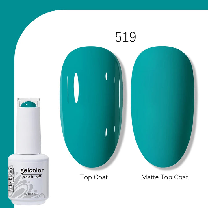 Arte Clavo Solid Color Gel Nail Polish 15ml Soak Off UV LED Gel Semi-Permanent Glitter Polish For Manicure Nail Art Salon Gel