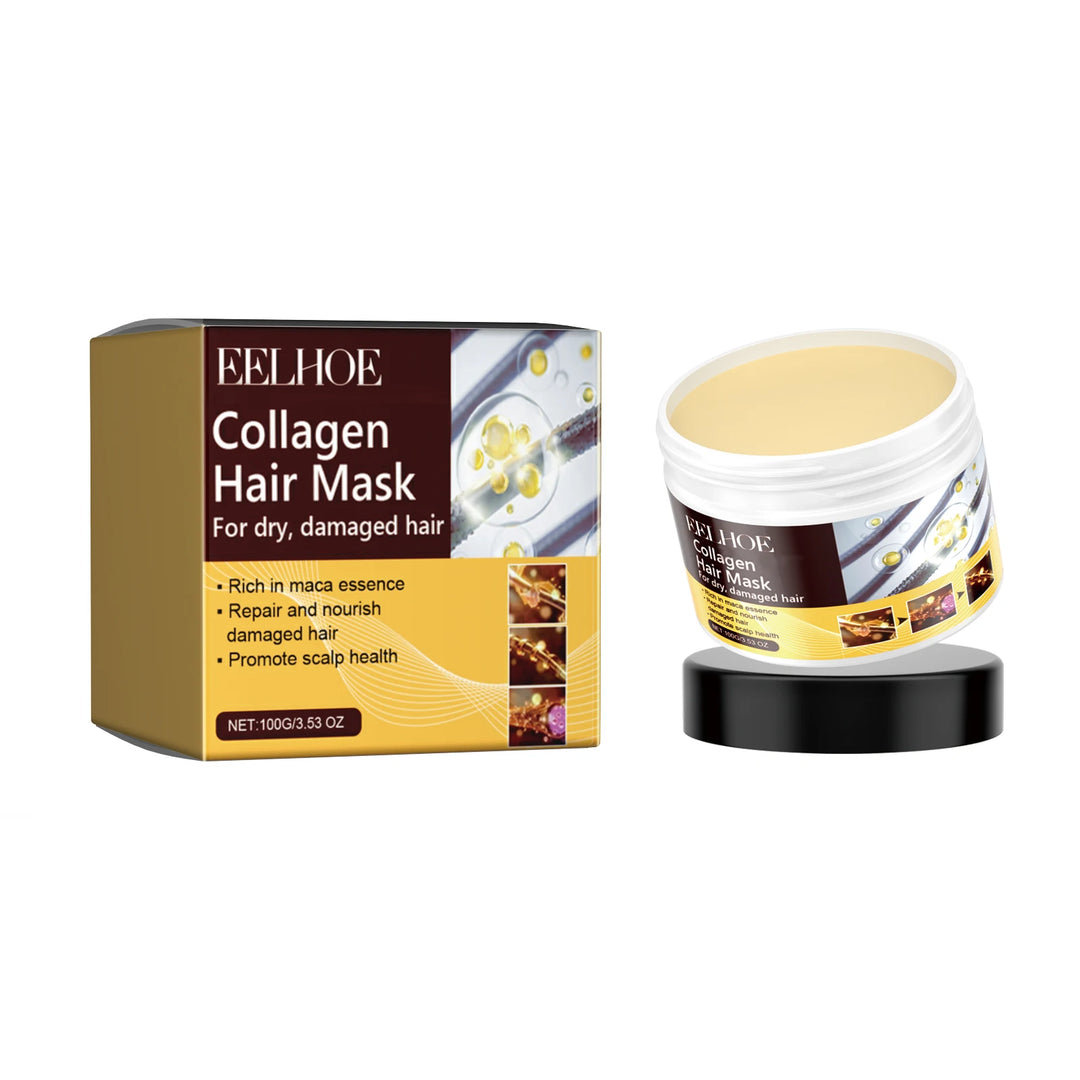 EELHOE Moisturizing Hair Collagen Mask Anti Frizz Smooth Damaged Hair Repair Hair Breakage Treatment Professional Hair Mask 100g