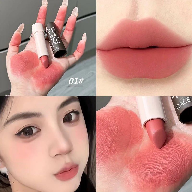 Vintage Party Velvet Matte Lipstick Rose Cream Silky Finish Long-Lasting Waterproof Full Coverage Nude Lip Tint Balm Make Up