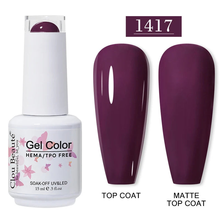Clou Beaute 15ml HEMA TPO FREE Gel Nail Polish Vernis Semi Permanent UV Nail Art Varnish Lakiery Hybrydowe Manicure Gel Polish
