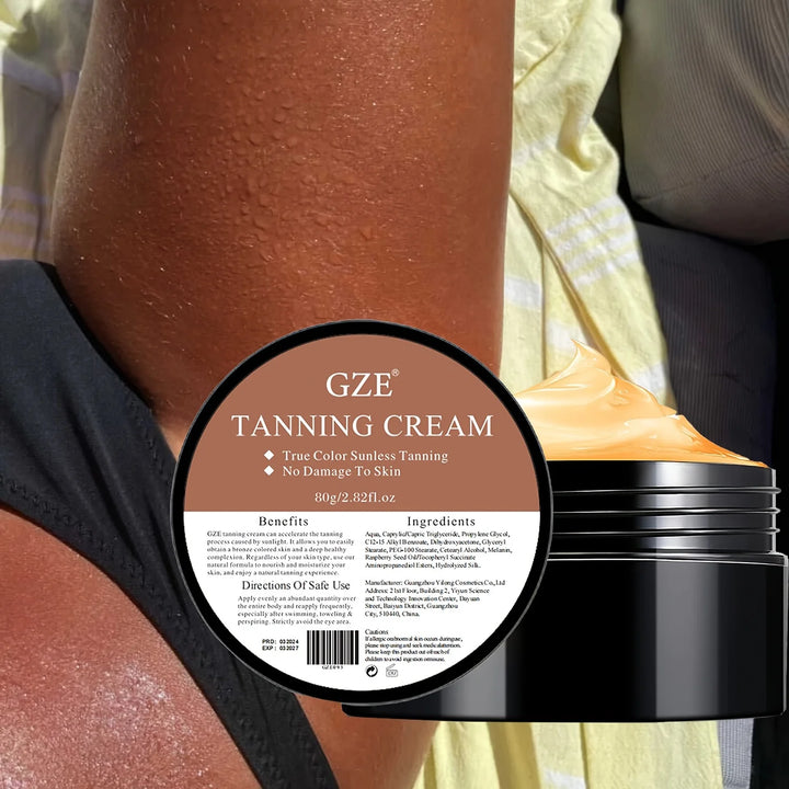 GZE Summer Skin Self Tanning Cream Sunless Self Tanner For Face Body For Natural Glow Body Bronzer Easy Use Bronzing Lotion 80g