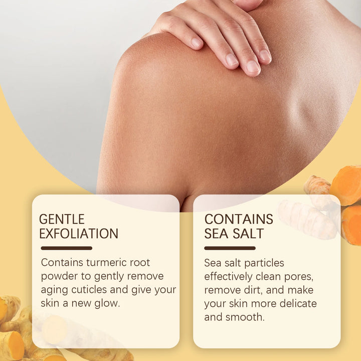 Turmeric Body Scrub Gentle Exfoliating Remove Dead Skin Pore Cleansing Hydrating Natural Brightening Skin Smoothing Skin Care