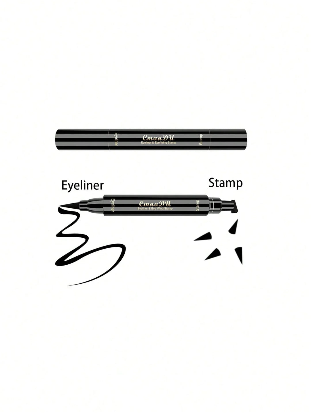 1 Pcs Black Wings Stamp Liquid Eyeliner Waterproof Smudge Proof Quick Dry Precise Tip Beginner Friendly Y2K Party & Daily Makeup