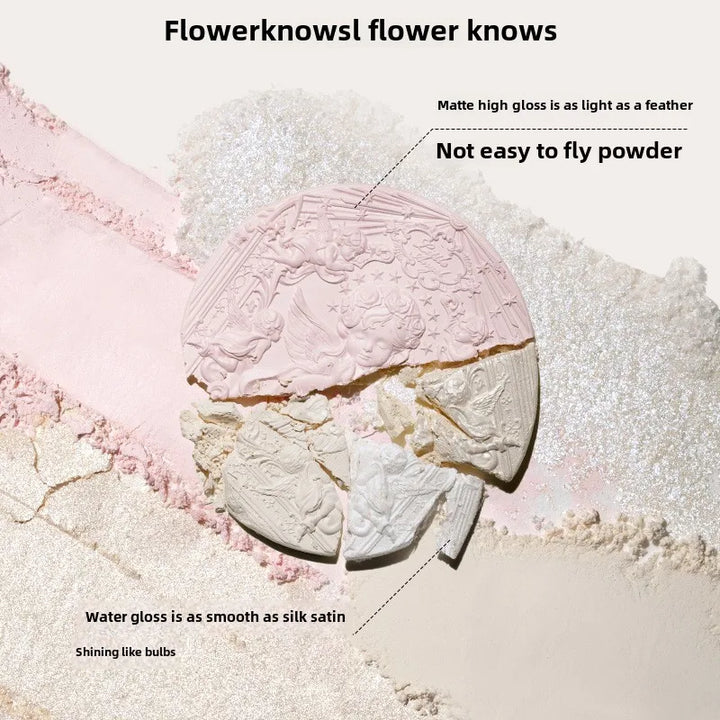 Flower Knows Little Angel Embossed Highlighter Natural brightening water light three-dimensional contour powder