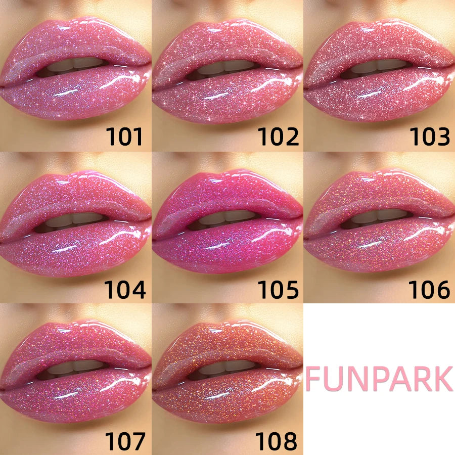 8 Colors Moisturizing Lip Gloss Shimmer Glitter Long Lasting Lip Oil Gloss Care the Lips Korean Makeup Gifts Pink Plumping Lips
