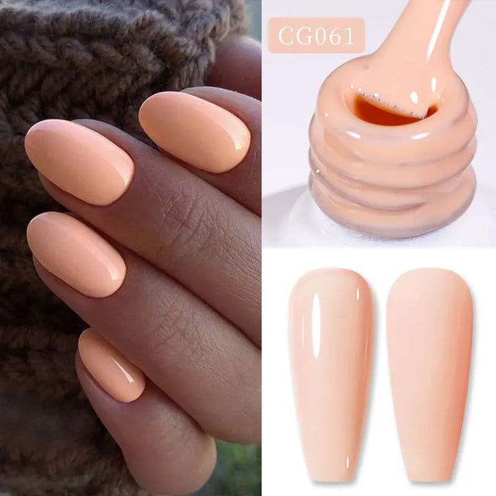 BORN PRETTY Jelly Nude Gel Nail Polish 10ml Light Pink Peach Translucent Color UV Light Cure Gel Varnish Nail Art DIY at Home