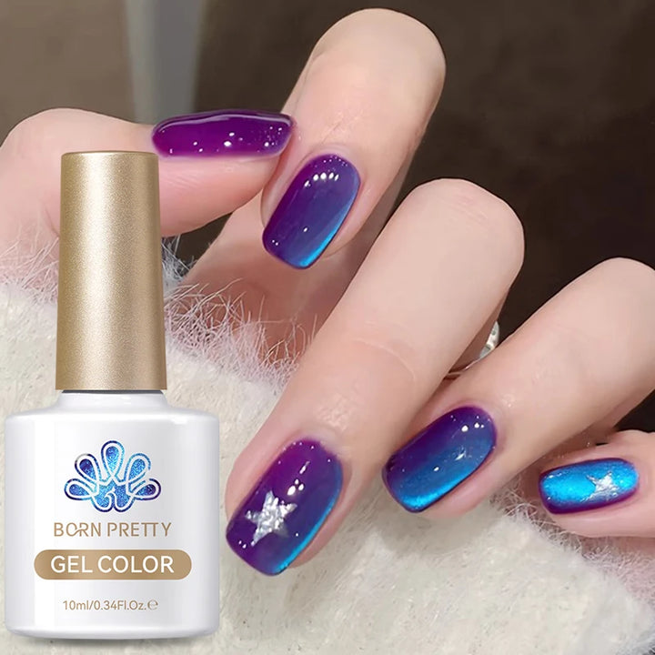 BORN PRETTY 10ml/15ml Guava Green Cat Magnetic Gel Shine  Glitter Semi Permanent Soak Off UV Varnish Nail Supplies