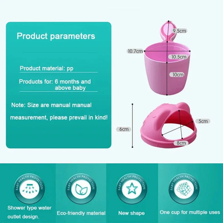 Baby Shampoo Cup Cute Cartoon Bear Toddle Shower Spoons Multifunction Kids Toothbrush Cup Shower Head Washing Hair Cup Bath Tool