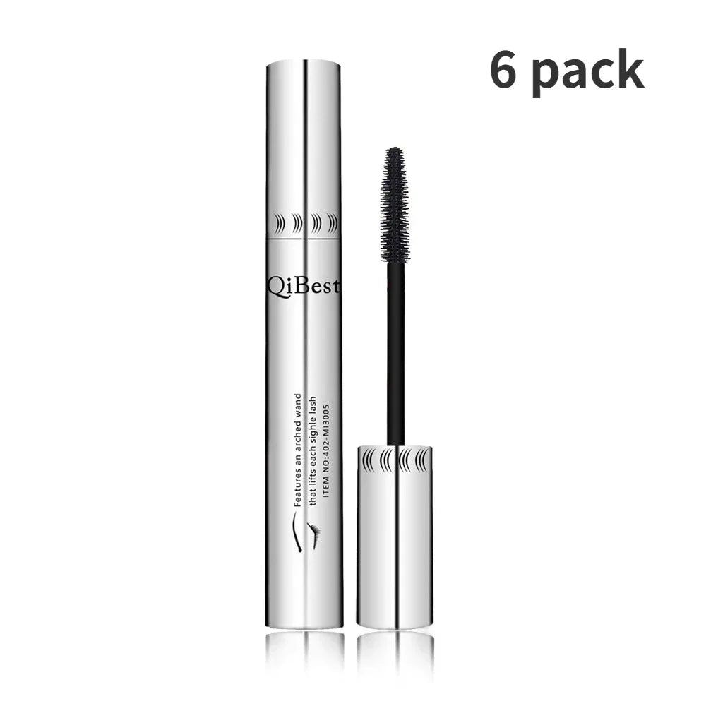 Qibest Silver Tube Mascara Waterproof Long & Curling Black Eyelashes Easy Removal No Dizziness Everlastingly Lasting