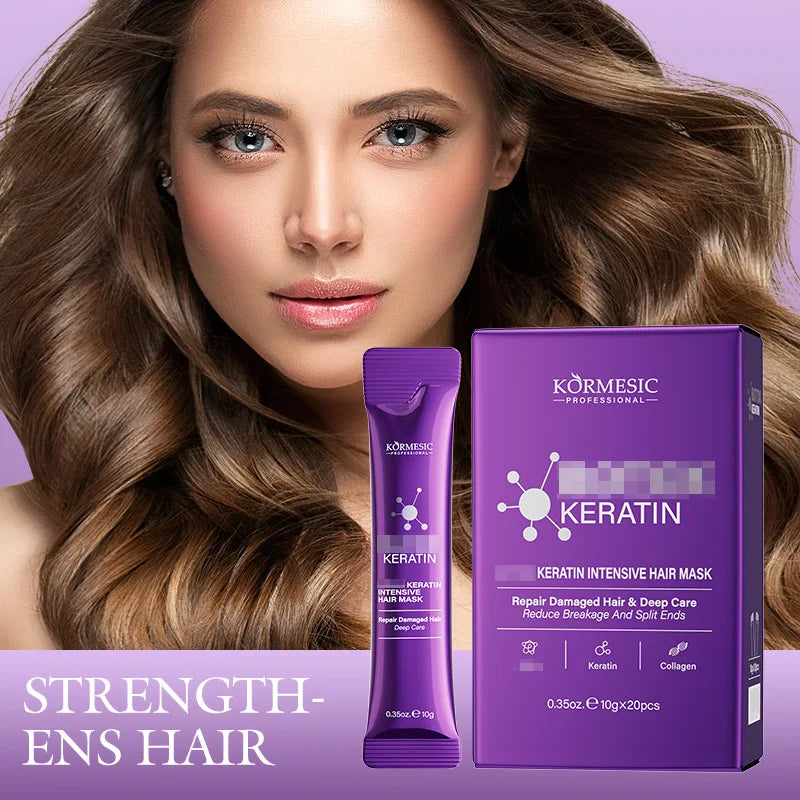 Keratin Hair Mask Magical 5 Second Repair Damage Frizzy Soft Smooth Shiny Hair Deep Moisturize Treat Repair Hair Care Mask