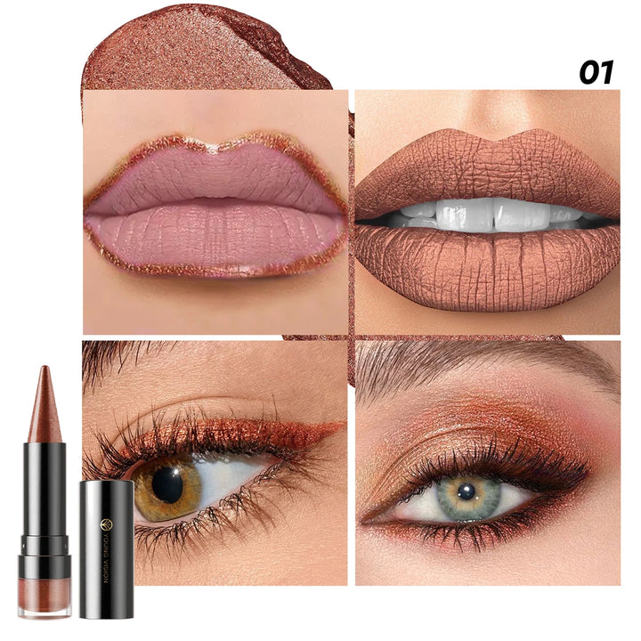 YOUNG VISION 6 Color Matte Pearl Shimmer Dual-Effect Lipstick Waterproof, Non-Transfer Lipstick Cosmetics