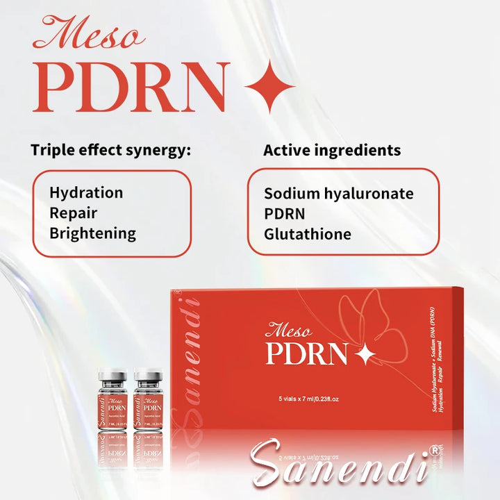 Sanendi PDRN Salmon DNA Serum for Facial Dr.Pen Hydro Glow Vitamin C Skin Booster Brighten Korean Skincare Hydration 7ml*5