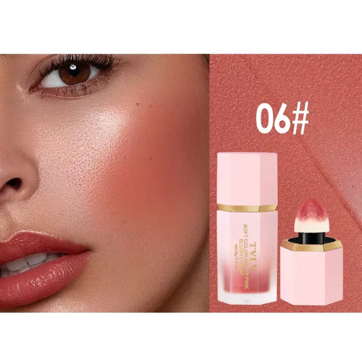 TVLV Liquid Blush Cream 6 Colors Smooth Velvet Matte Pink Blusher Natural Easy To Smudge