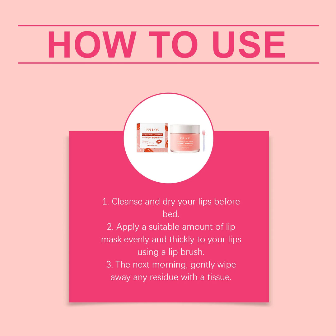 Lip Mask Berry Overnight Lip Sleeping Mask Stuffer Luxurious Lip Care for Dryness & Flaky Skin Moisturizing Without Greasiness