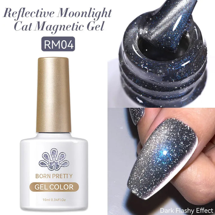 BORN PRETTY 10ml Silver Water Light Cat Magnetic Gel Nail Polish Nail Supplies Vernis Semi Permanent Gel for Fall Winter Nails