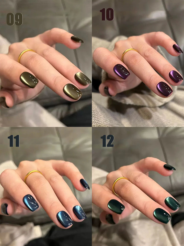 12ML 1-21PCS Autumn Nails Red through half the Sky Cat Eye Nail Glue Halloween New Whitening Glass Bead Cat Eye Nail Polish