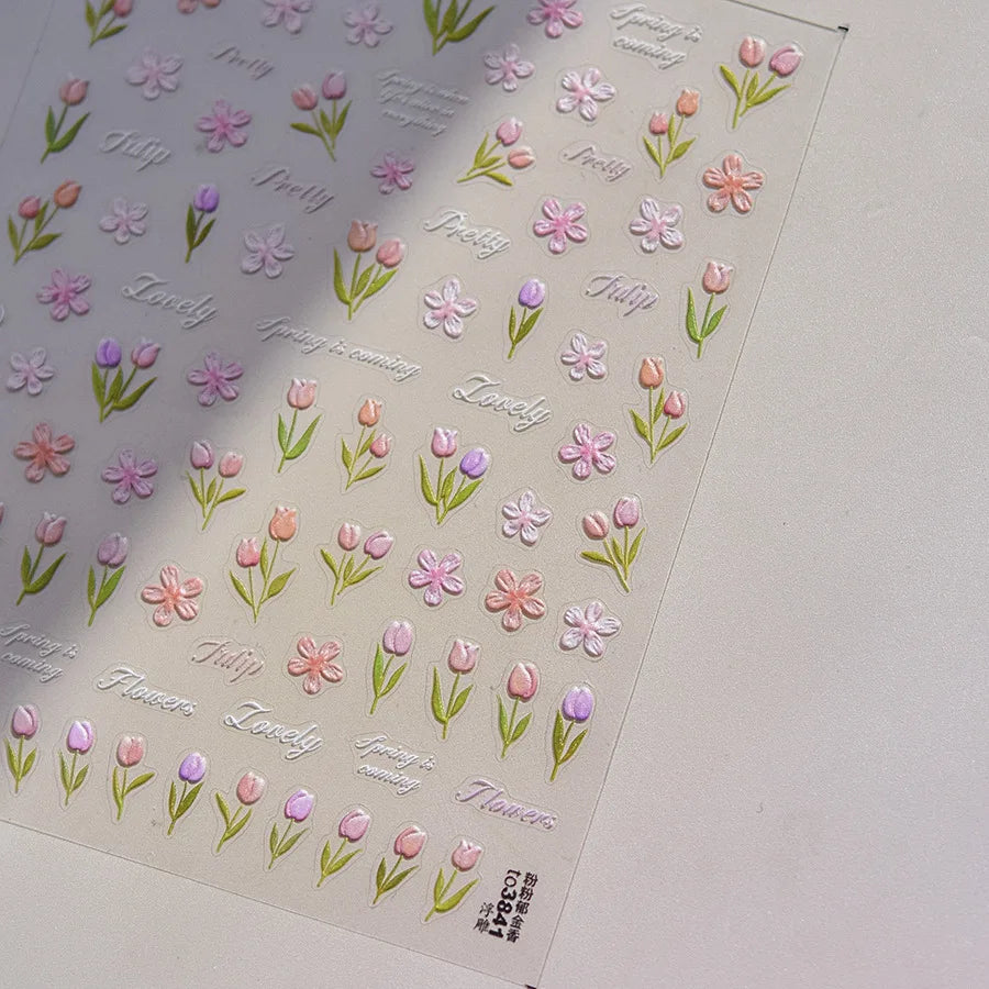 1PCS Crystal Diamond Nail Sticker Mix Pink Swan Flower Frame Butterfly Self Adhesive Nail Art Stickers DIY Cute Decoration Parts