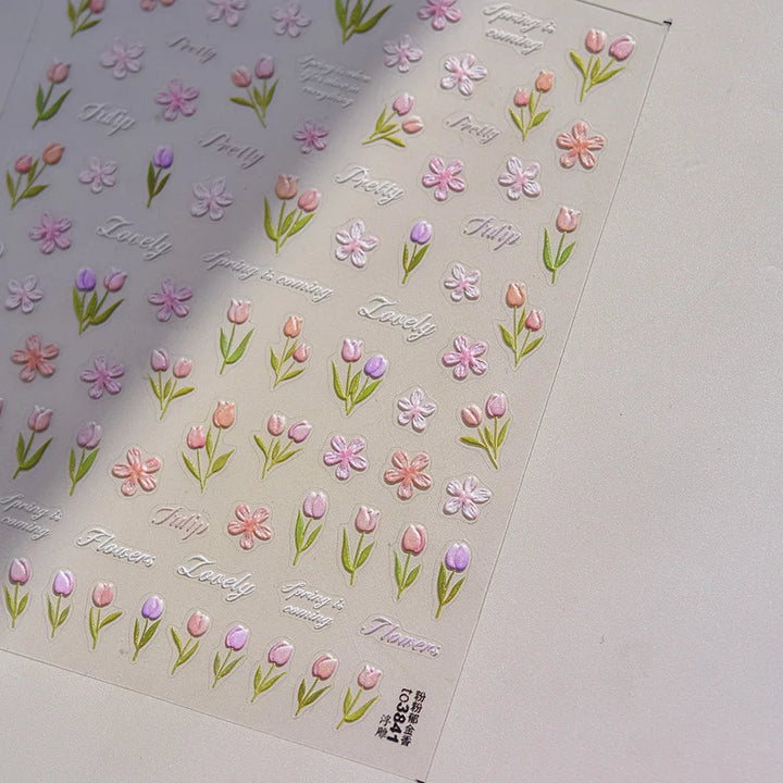 1PCS Crystal Diamond Nail Sticker Mix Pink Swan Flower Frame Butterfly Self Adhesive Nail Art Stickers DIY Cute Decoration Parts