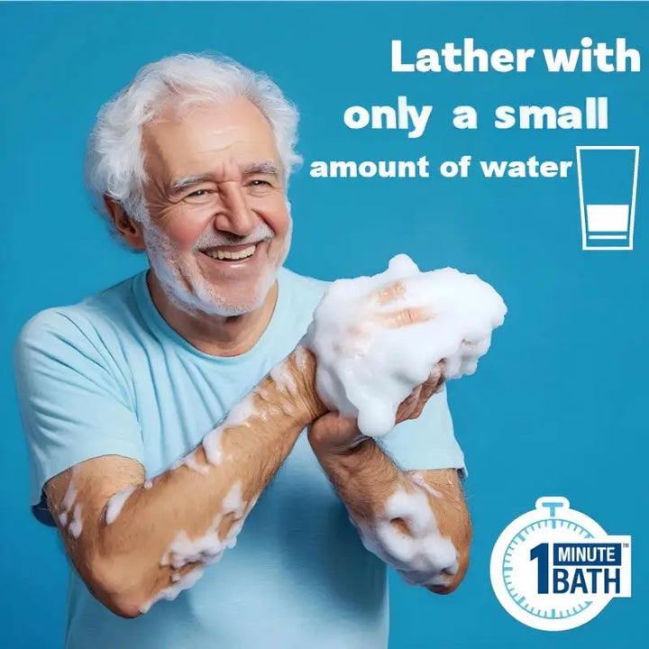 25pcs Disposable Rinse Free Bathing Wipes, Shower Wipes, Foaming Towels Simply Dampen Lather and Dry for GYM and Camping