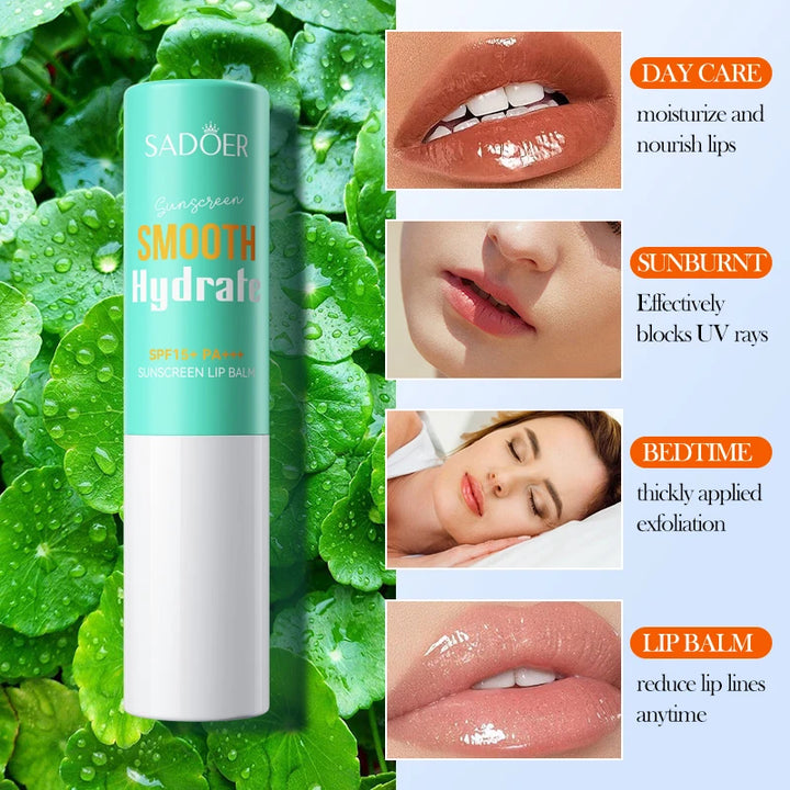 Spf 15+ Lip Sunscreen Solar Blocker Lip Balm Moisturizing Fade Lip Lines Nourishing Hydrating Lipstick For Lips Skin Care